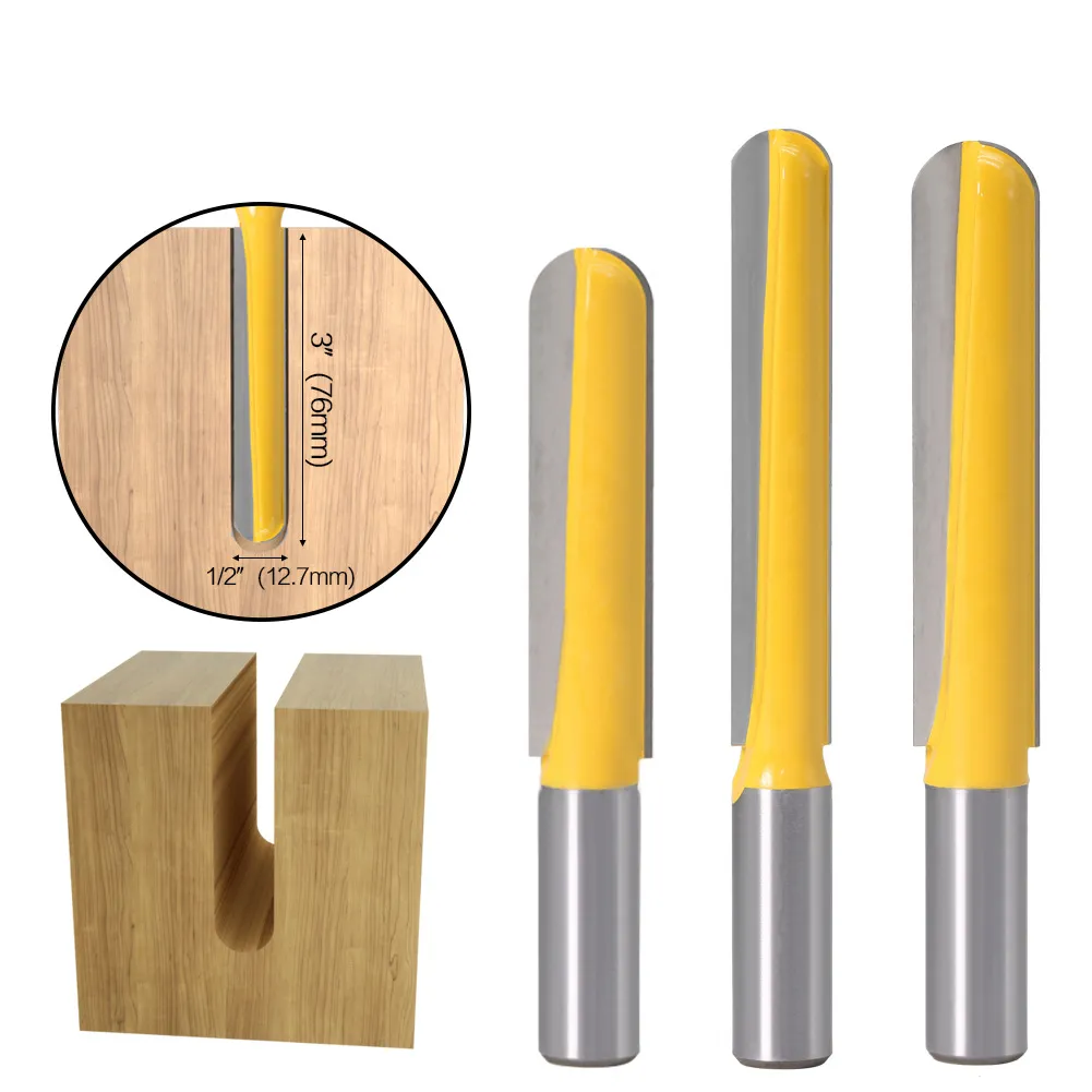 Long Reach Round Nose Router Bit, Extended Core Box Woodworking Milling Cutter for CNC Engraver, Electric Router, Edge Trimmer, and Lock Mortising